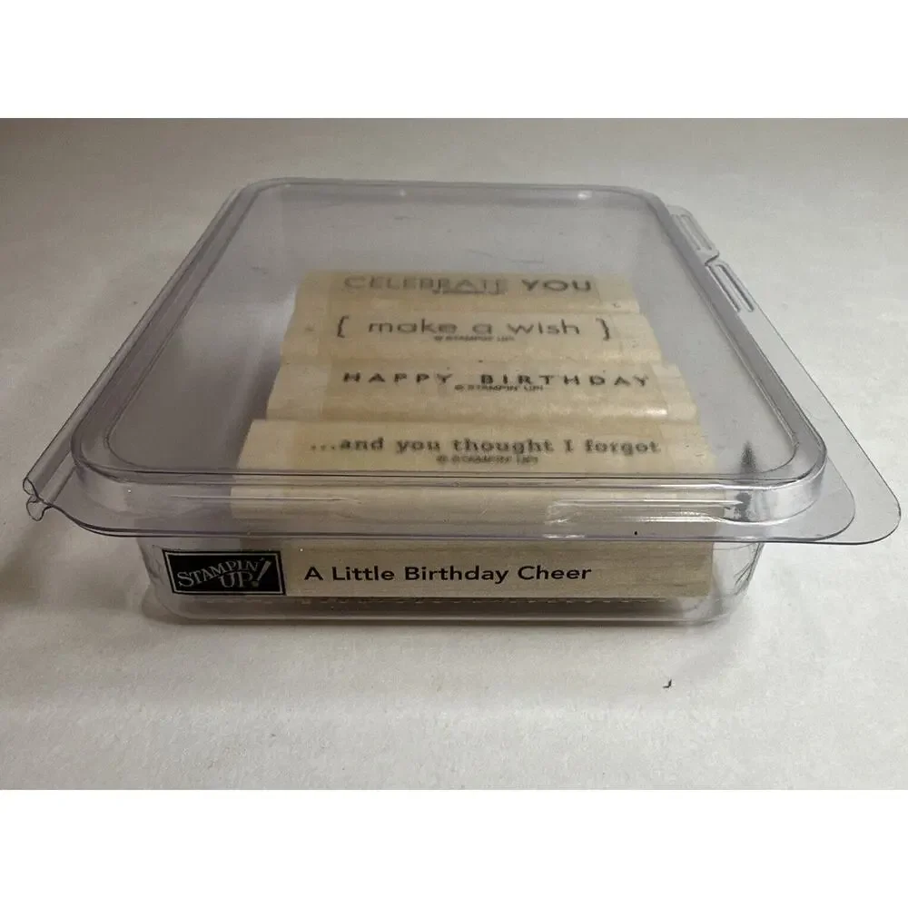Stampin Up A Little Birthday Cheer Wood Stamp Set of 4 Make a Wish Celebrate You